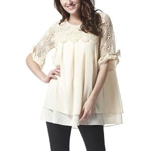 Simply Couture beige layered swing tunic